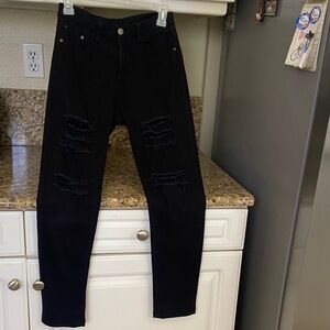 Black Distressed Men's Jeans